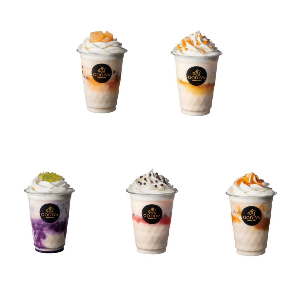 山梨「白桃クラシックショコリキサー」、新潟「柿の種＆糀みつショコリキサー」、長野「ダブルグレープショコリキサー」、富山「スイカショコリキサー」、岐阜「富有柿ショコリキサー」