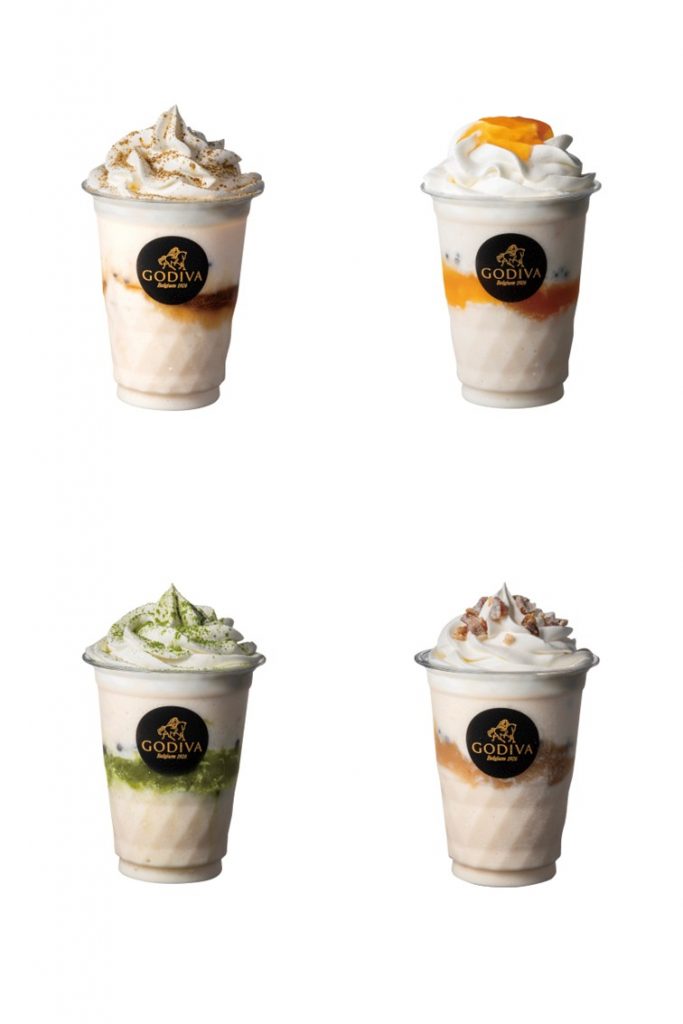 石川「ほうじ茶ショコリキサー」、福井「黄金の梅ショコリキサー」、静岡「静岡抹茶ショコリキサー」、愛知「いちじくショコリキサー」