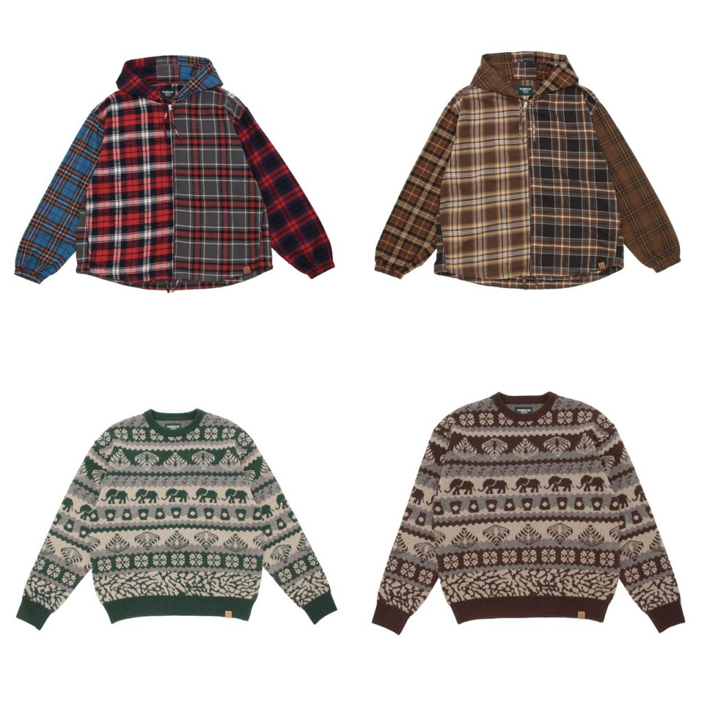 〈STARBUCKS STAND by BEAMS〉クレイジーパターンフードネルブルゾン（2万8600円）、ジャカードクルーネックニット（3万5200円）