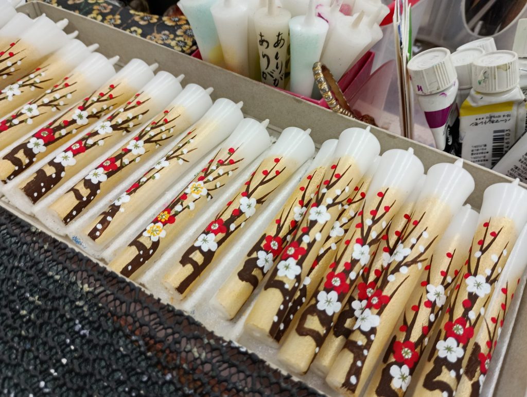 完成した絵ろうそく