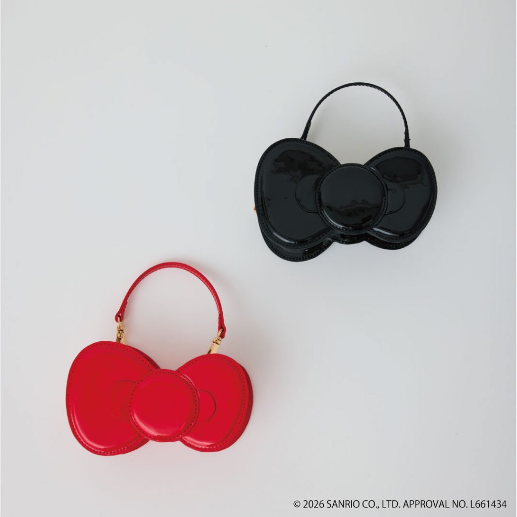 「2WAYストラップ付きミニショルダーリボンバッグ」（カラー：ブラック_レッド 4994円）