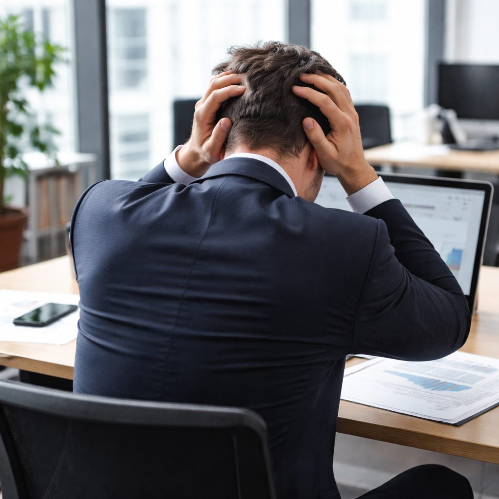 仕事のミス イメージ（※生成AIで作成）