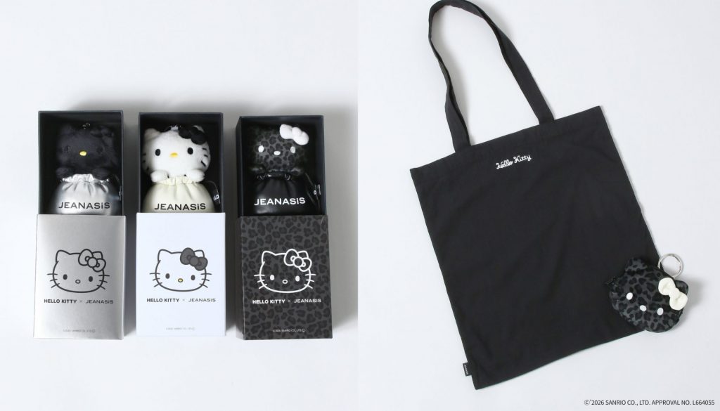 【JEANASIS】ハローキティ「キンチャクチャーム」、「フェイスポーチツキエコBAG」