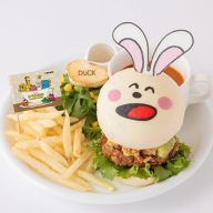 とくせい！もぐもぐどうぶつさんバーガープレート うさぎさん〈アボカド＆にんにく醬油〉（1980円）