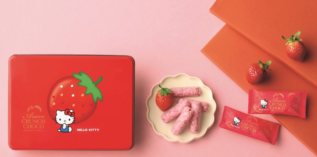 「あられクランチチョコ いちご味 ハローキティ 缶」(2000円) (C)2026 SANRIO CO., LTD. APPROVAL NO. L670018