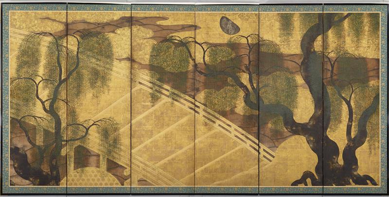 柳橋水車図（長谷川等伯筆）　（画像提供：香雪美術館）