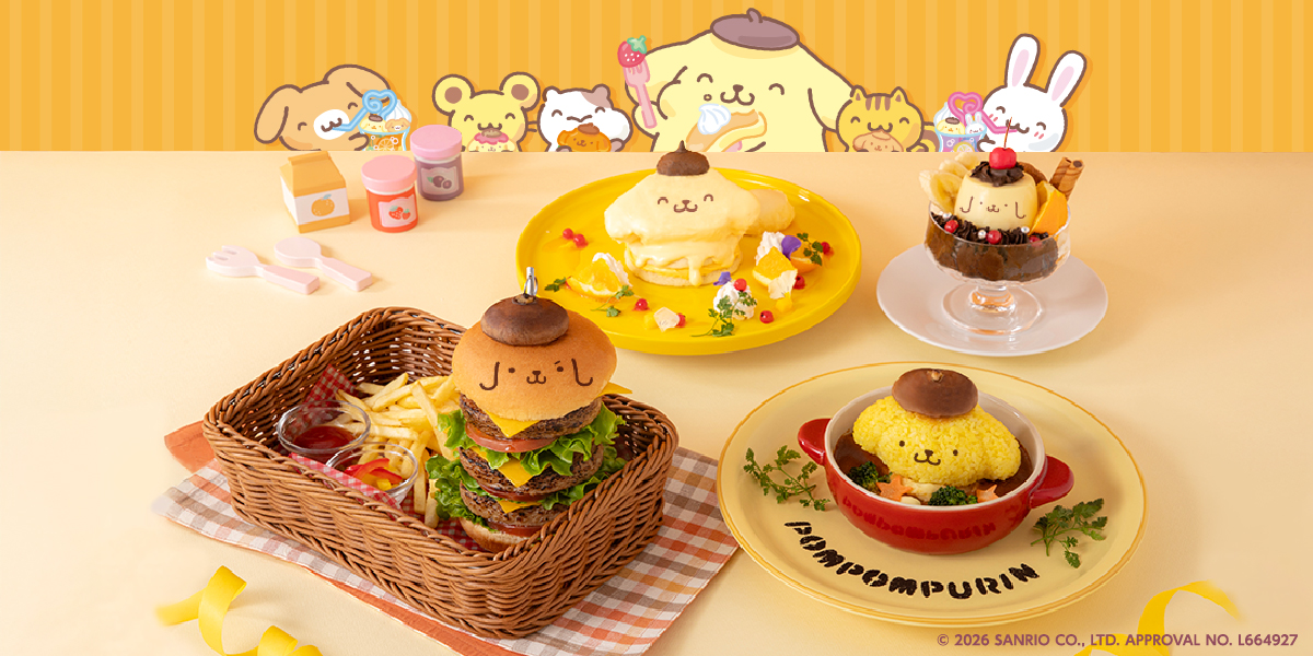 タグ付未使用　サンリオ　ポムポムプリンカフェ　20周年20thアニバーサリー ポムポムプリン30周年記念カフェが東京・大阪で期間限定オープン