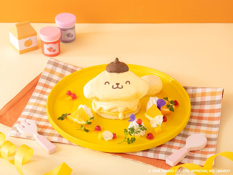 「にこにこフルーツパンケーキ」（1690円）　(C)2026 SANRIO CO., LTD. APPROVAL NO. L664927