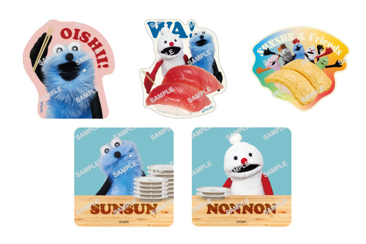 コラボ限定ステッカー（全5種）イメージ　(C)PUPPET SUNSUN/PS committee