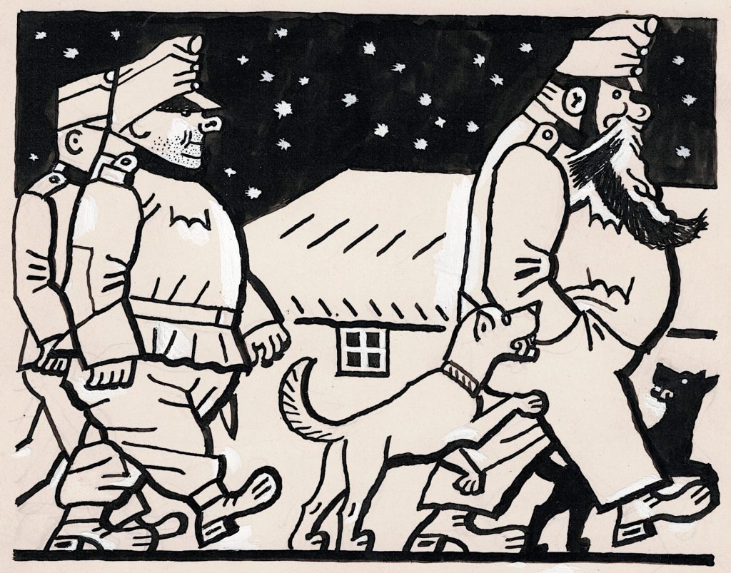 「兵士シュヴェイクの冒険」1923-25 年、インク / 紙、個人蔵、JosefLada.cz s.r.o.