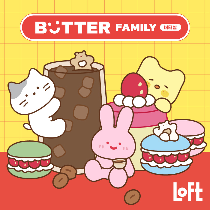 韓国の人気キャラクター「BUTTER FAMILY POP UP SHOP」全国のロフト5店舗で開催