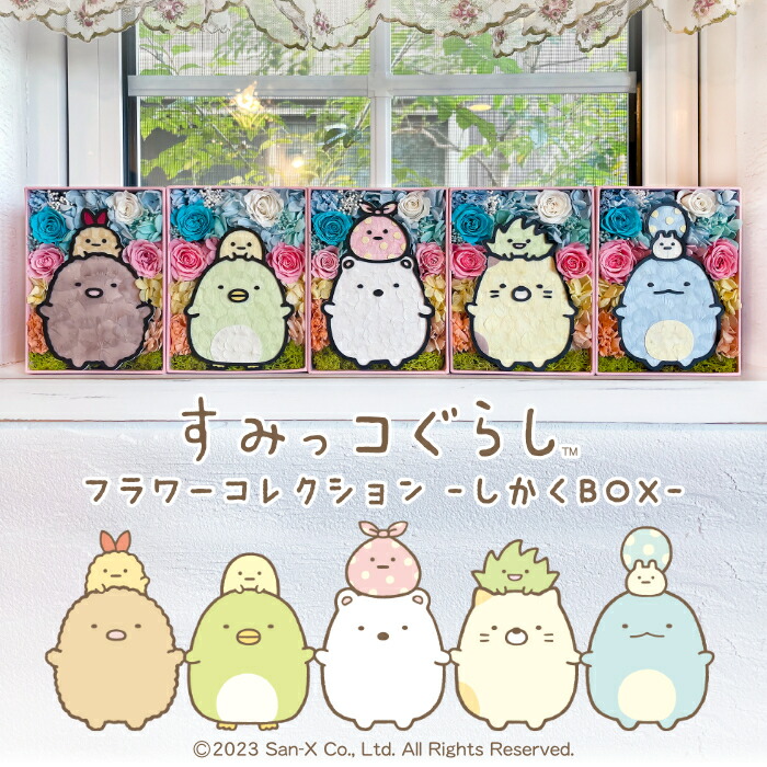 「すみっコぐらし フラワーコレクション（しかくBOX）」　(C)San-X Co., Ltd. All Rights Reserved.