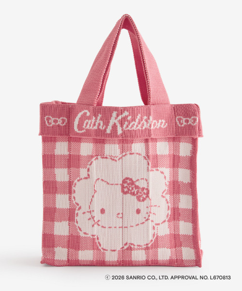 「Cath Kidston × Hello Kitty ニットハンドバッグ Red」（7700円）