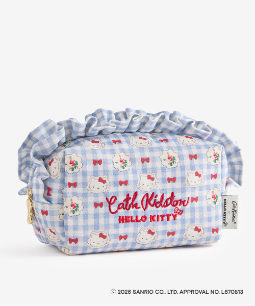 「Cath Kidston × Hello Kitty フリルポーチ Sax」（6600円）