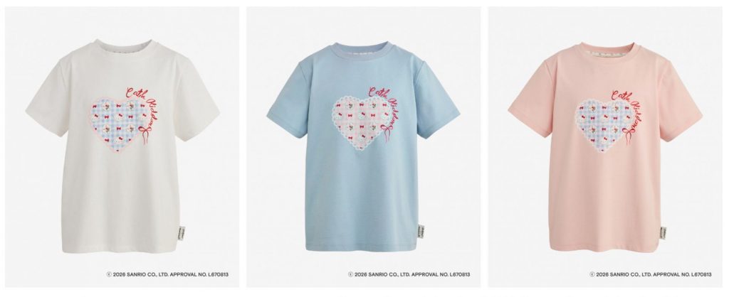 「ベーシックTシャツ」（White / Sax / Pink・7700円）