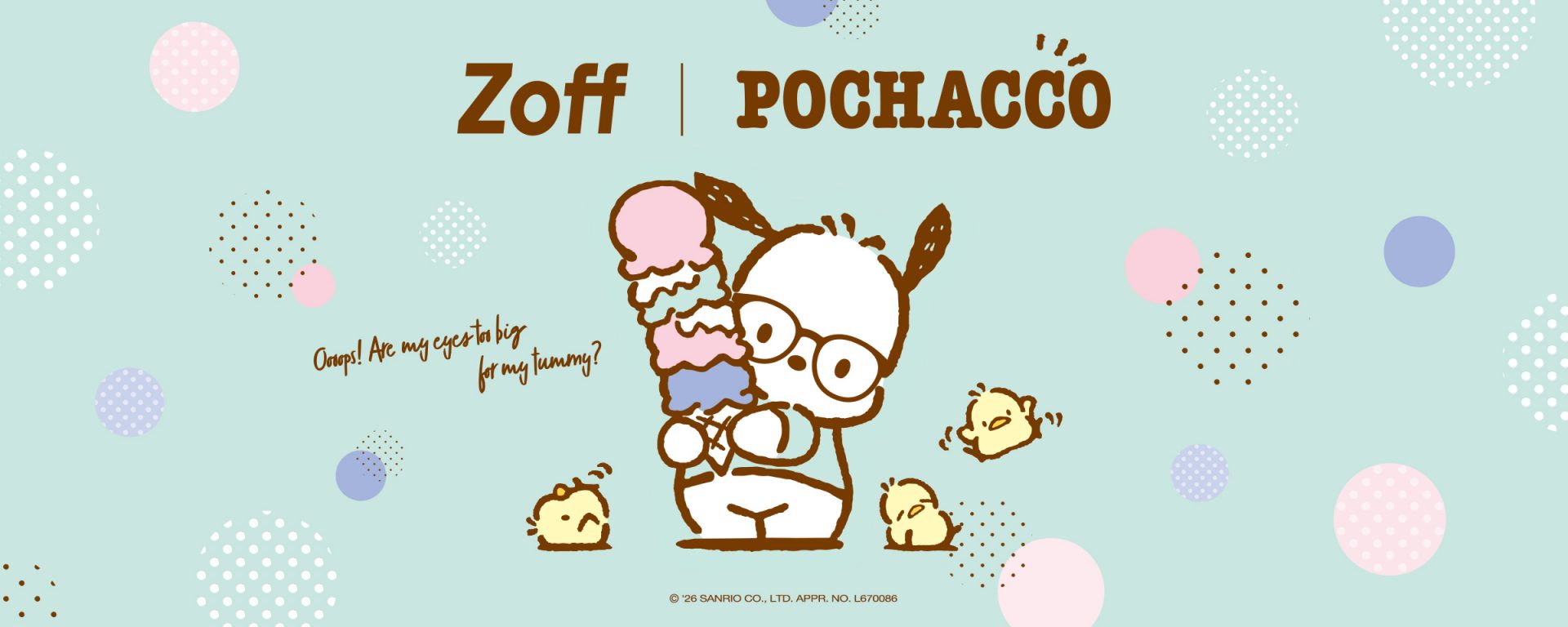 ポチャッコ」×Zoffのコラボアイウェア発売！チョコミントカラーの