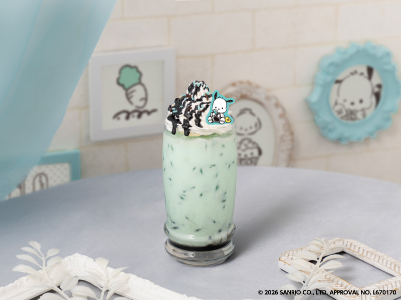 「チョコミントドリンク」（1090円）(C) 2026 SANRIO CO., LTD. APPROVAL NO. L670170