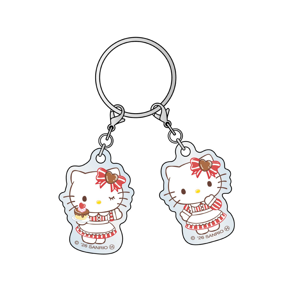 「2連アクリルキーホルダー（ハローキティ）」（990円）　(C)'26 SANRIO CO., LTD. APPR. NO. L665515