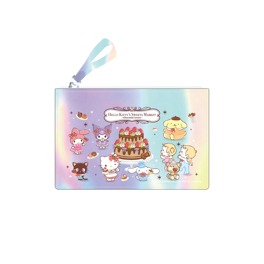 「PVCポーチ ケーキ サンリオキャラクターズ」（880円）　(C)'26 SANRIO CO., LTD. APPR. NO. L665515