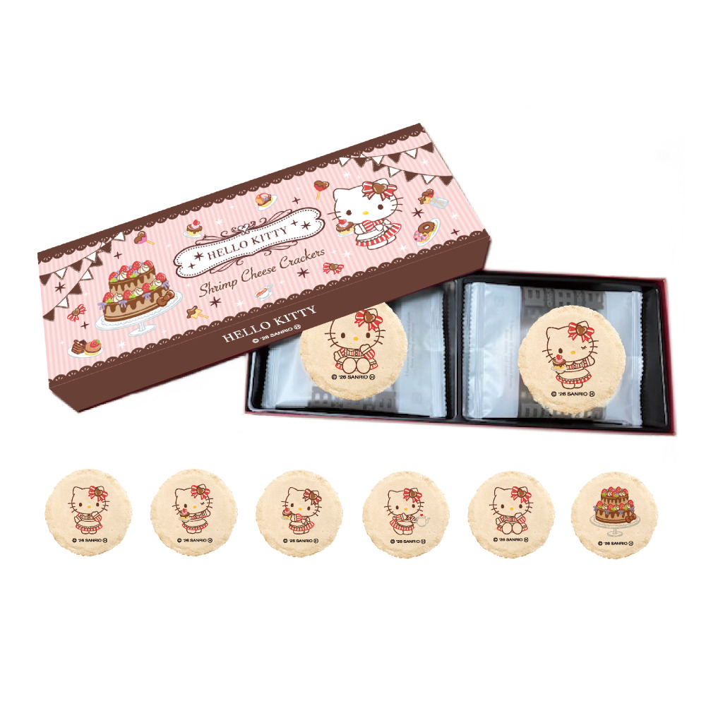 「志満秀 シュリンプチーズクラッカー（ハローキティ）」（1566円）　(C)'26 SANRIO CO., LTD. APPR. NO. L665515