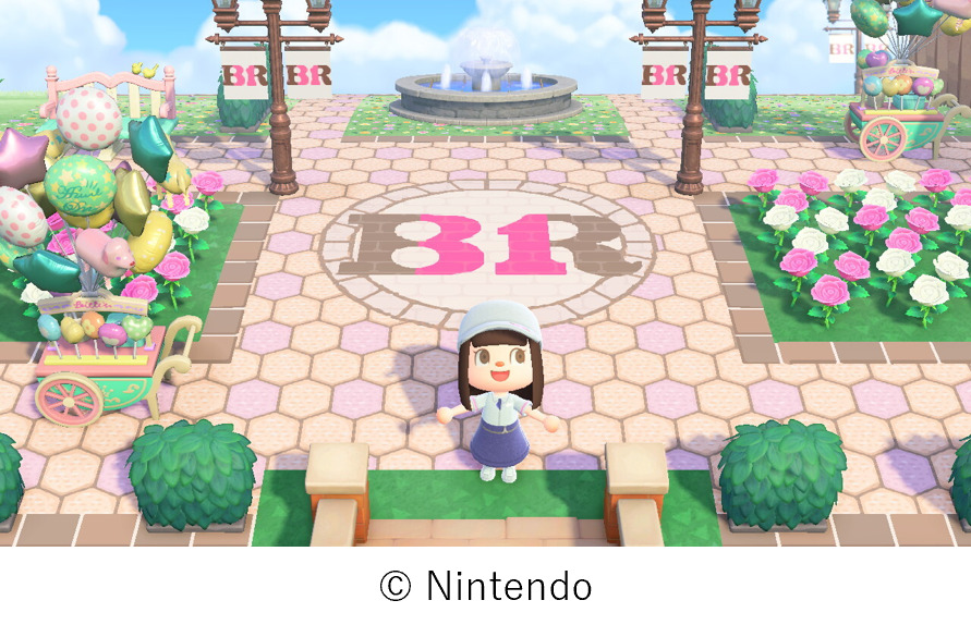 ゲーム内にオリジナルの「サーティワン島」が誕生　(C)Nintendo