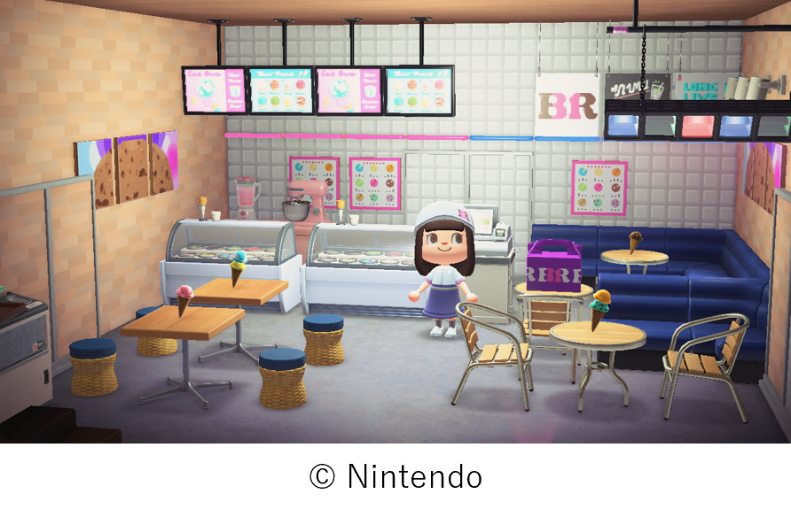 店頭をそのまま表現したかのようなマイホームの1F　(C)Nintendo