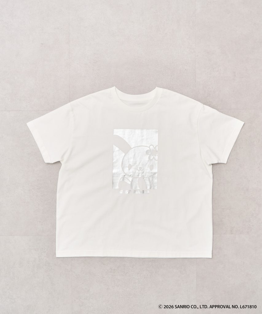 Monotone Series「ウサハナシルバー箔プリントTシャツ」（3490円）