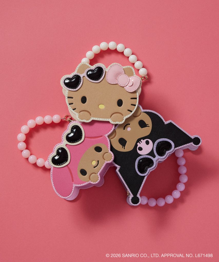 「フェイスモチーフビーズハンドル＆ショルダーミニバッグ」（5489円）　(C)2026 SANRIO CO., LTD. APPROVAL NO. L671498