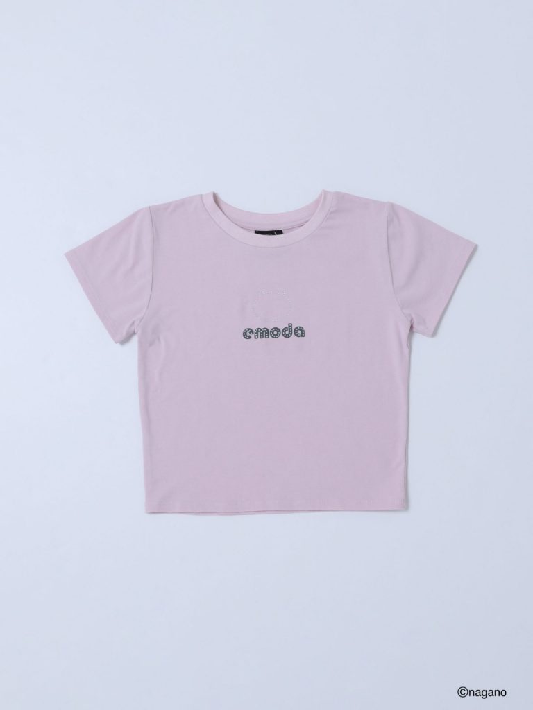 「【ちいかわ】ラインストーンミニTシャツ」（ブラウン・ピンク・グレー・ブラック・5500円）