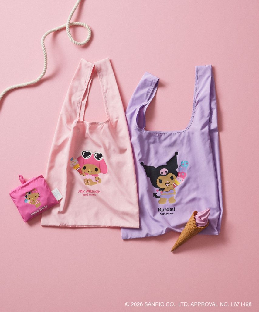 「折りたたみエコトートバッグ」（2200円）　(C)2026 SANRIO CO., LTD. APPROVAL NO. L671498