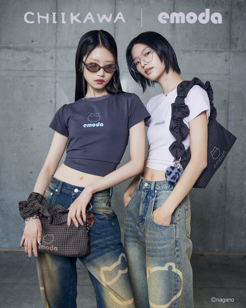「【ちいかわ】ラインストーンミニTシャツ」（ブラウン・ピンク・グレー・ブラック・5500円）