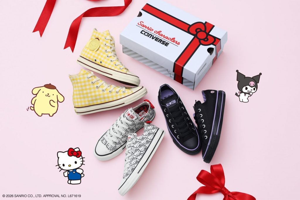 コンバースからサンリオキャラクターズのポムポムプリン・クロミ・ハローキティとコラボしたオールスターが登場　(C)2026 SANRIO CO., LTD. APPROVAL NO. L671619