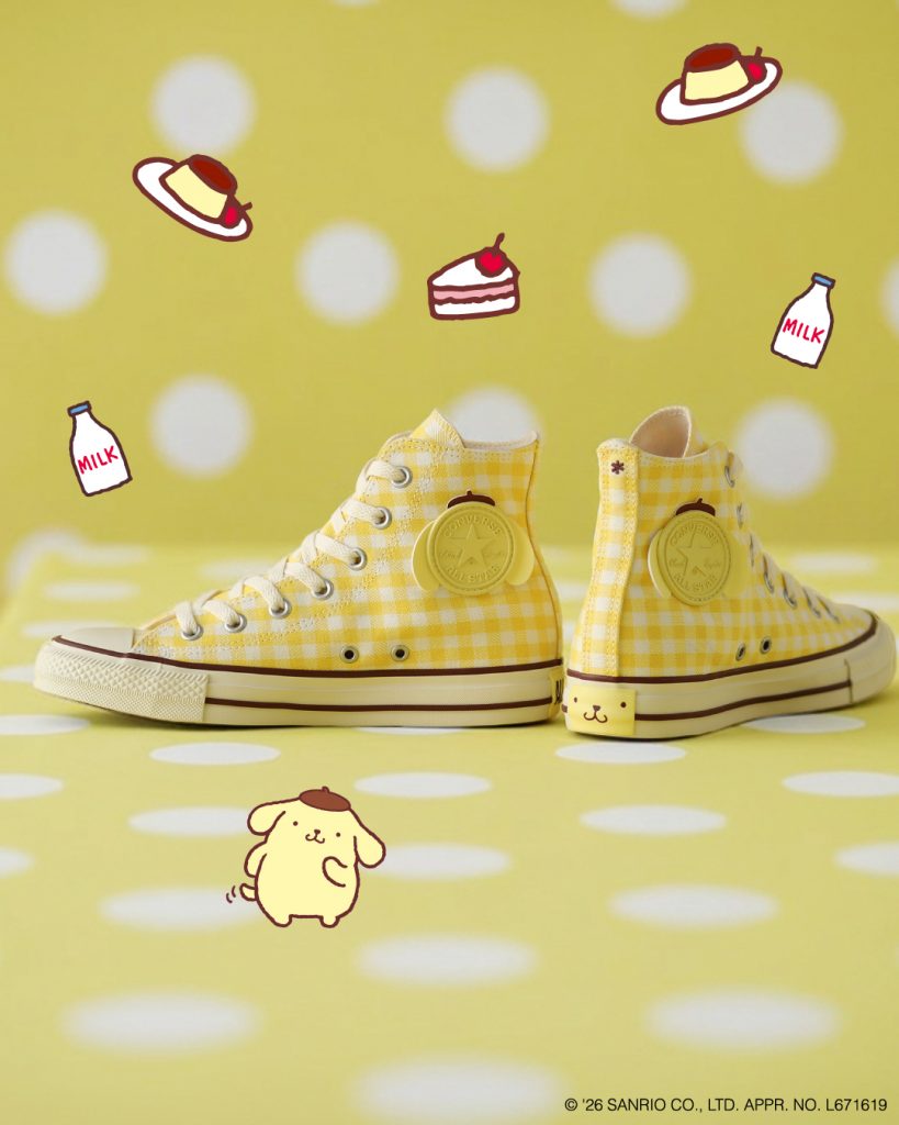 「ALL STAR HI / ポムポムプリン」（22〜26cm・1万3200円）　(C)2026 SANRIO CO., LTD. APPROVAL NO. L671619