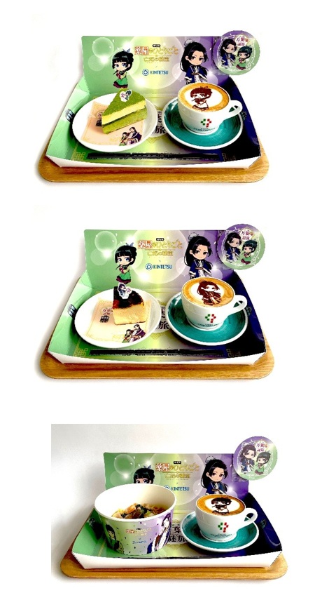「コラボケーキセット」（猫猫／壬氏 各1400円）、「コラボパスタセット」（1500円）